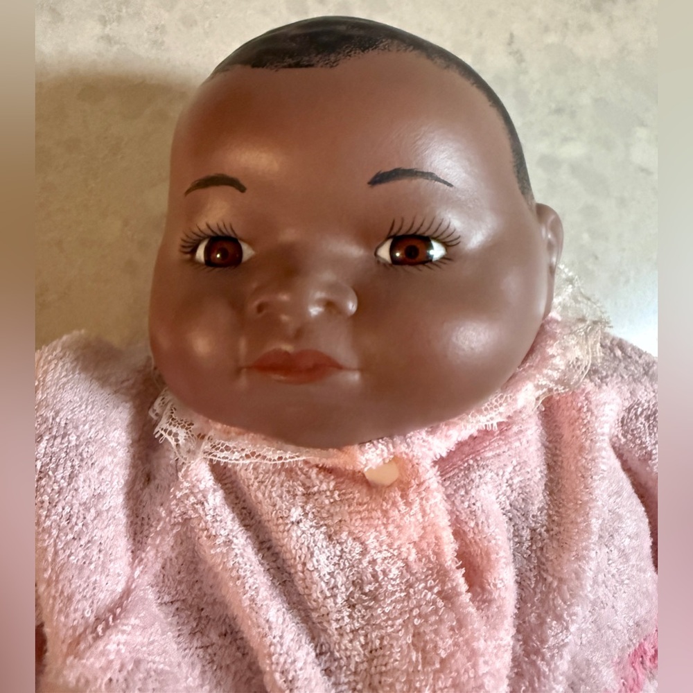 African American Bisque Doll. 19”   Excellent Condition